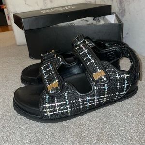 Public Desire Black Sandals size 8 Wide Fit